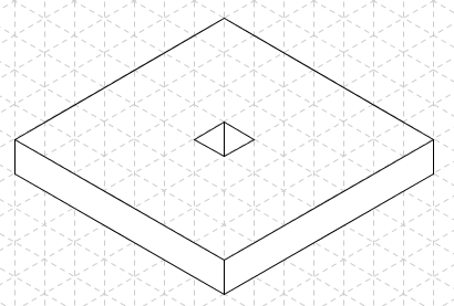 Datei:Einzelnes Würfelgebäude auf isometrischem Papier.png