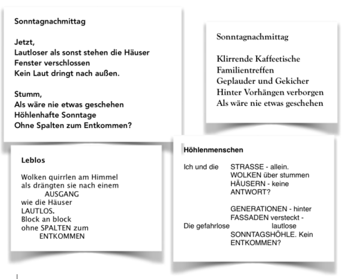 Beispiele für die Umformung von Prosa in Lyrik