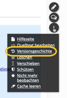 Screenshot Versionsgeschichte