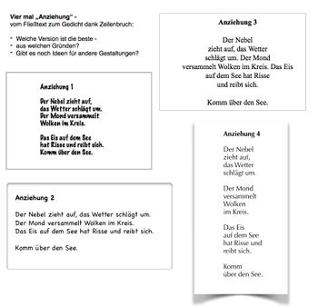 Umformungen: vom Fließtext zum Gedicht