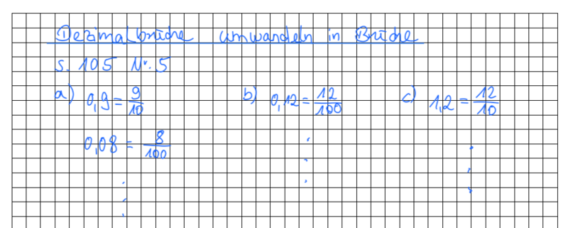 Datei:Hefteintrag S. 105 Nr. 5.png