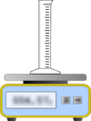 Waage mit leerem Messzylinder.svg