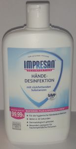 Eine Handdesinfektionsmittel enthält Alkohol