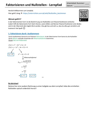 Lerninhalte zu Polynomfunktionen